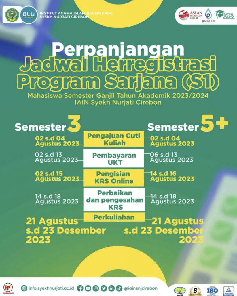 Jadwal Pembayaran UKT Semester Ganjil TA. 2023/2024
