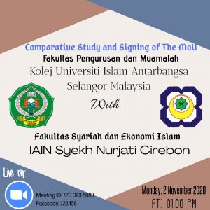 MoU dengan Fakulti Pengurusan dan Muamalah, Kolej Universiti Islam Antarabangsa Selangor