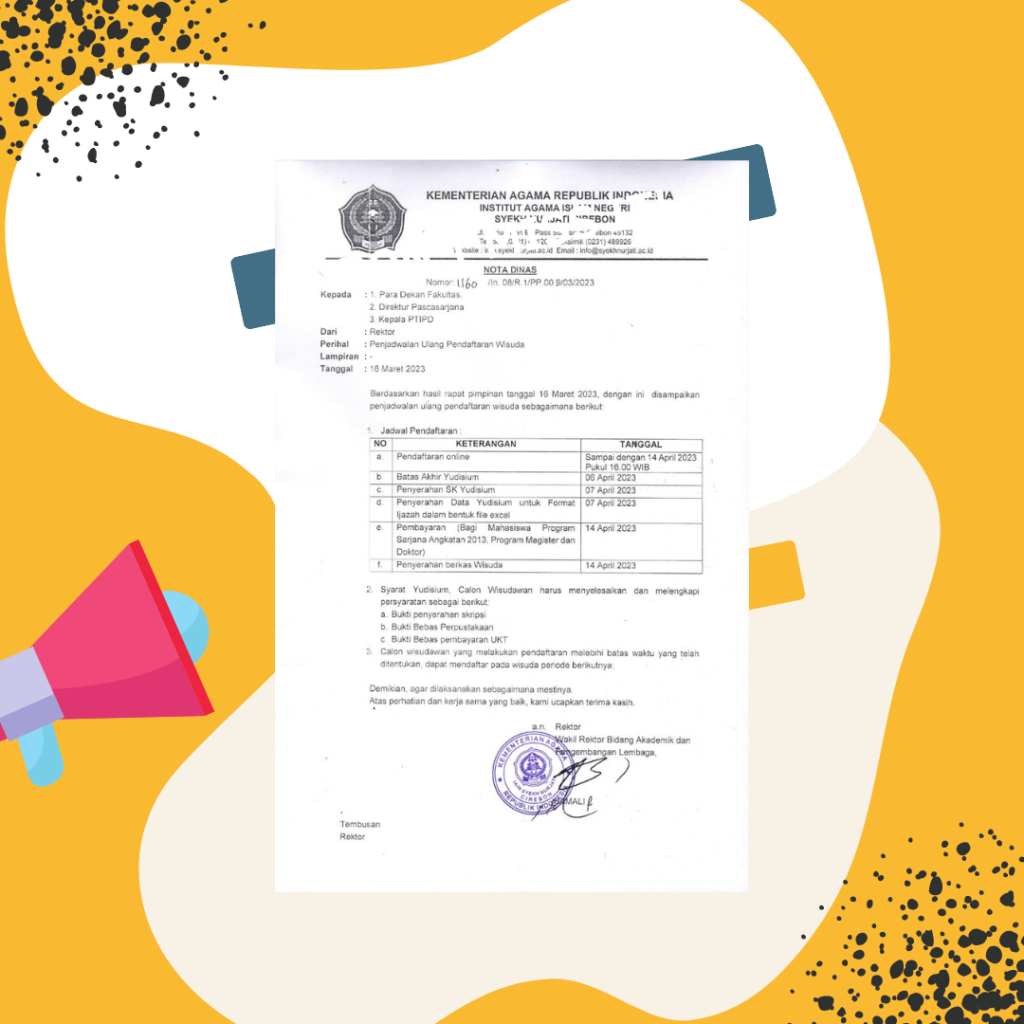 Jadwal Pendaftaran Wisuda ke XXVI IAIN Syekh Nurjati Cirebon