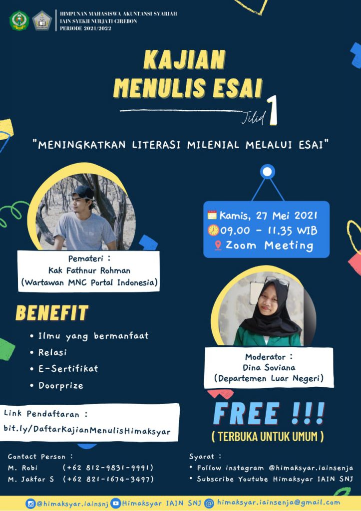 Kajian Menulis Esai 1 Bersama Himasyar